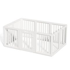 LoveTail Clear Dog Play Pen assembly highlights flexible panel setup for versatile spaces