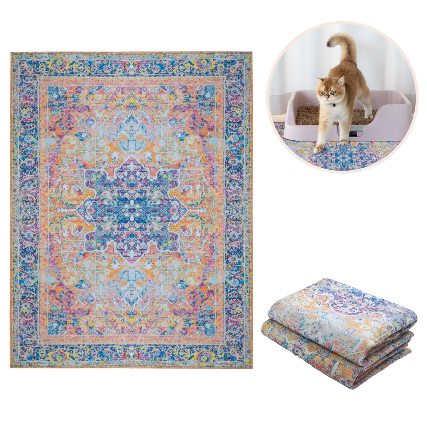 Lovewag Pets litter mat dump-wash design simplifies cleanup and reduces mess.