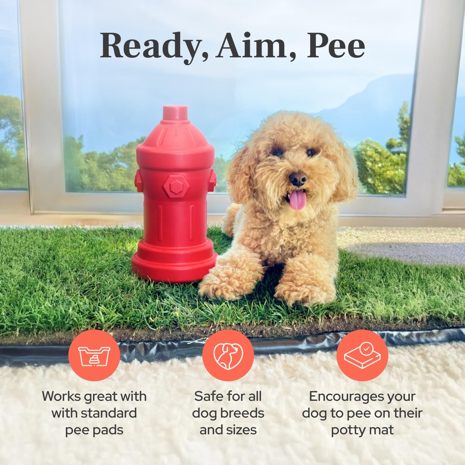 Lovewag Pets fire hydrant 8x14 indoor-use setup for home potty training.