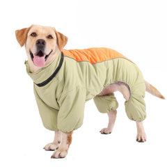 LOVINFURBABY Four-Legged Warm Coat lightgreen back view, cozy for winter walks.