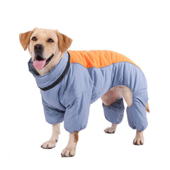 LOVINFURBABY HazeBlue coat front view showcases 3-layer warmth for chilly days.