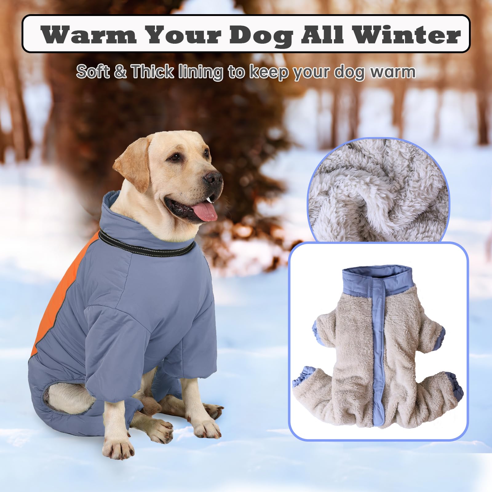 LOVINFURBABY HazeBlue harness-attachment highlights dual-D-ring option for short leash walks.