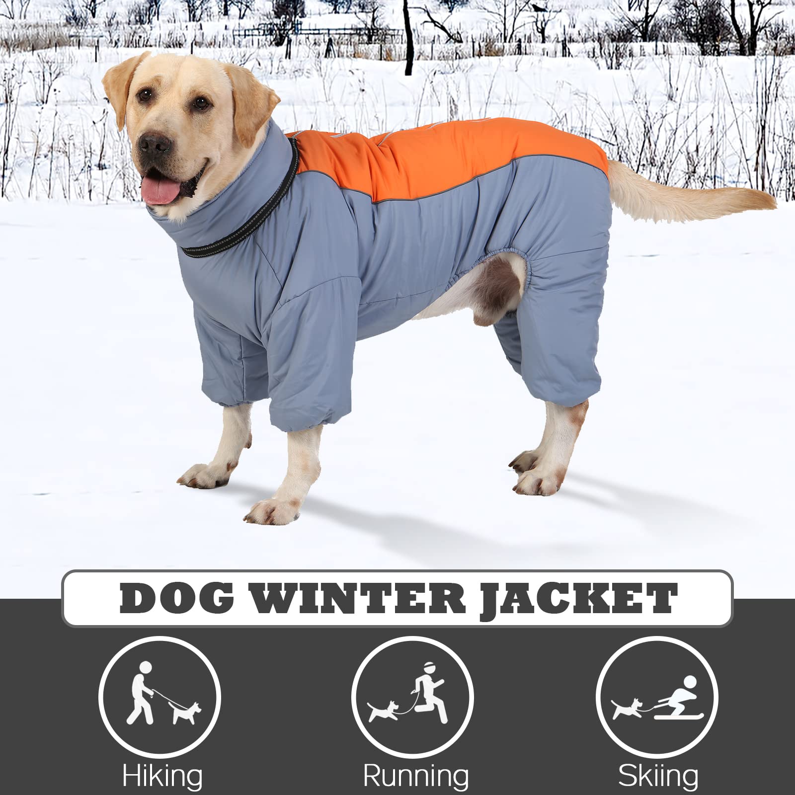 LOVINFURBABY HazeBlue coat open-zip demonstrates easy on/off design.