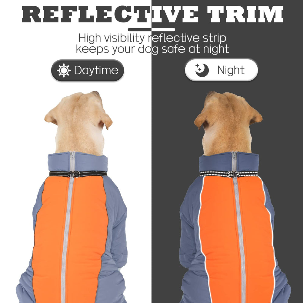 LOVINFURBABY HazeBlue side view shows waterproof shell and snug warmth.
