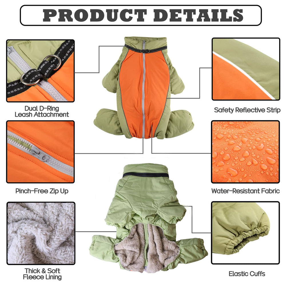 LOVINFURBABY windproof snow coat closeup; fabric resists wind for cold-weather walks.