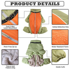 LOVINFURBABY windproof snow coat closeup; fabric resists wind for cold-weather walks.