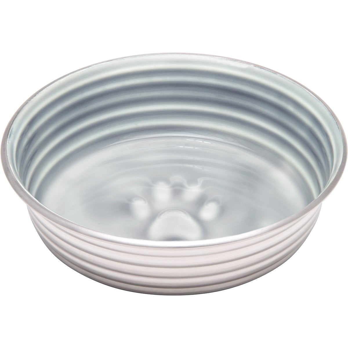 Loving Pets Le Bol Parisian Gray bowl image showing stable no-spill design for meals.