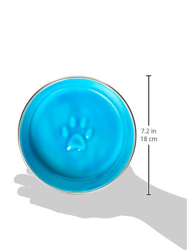 Loving Pets Le Bol Seine Blue with embossed paw print design enhancing durability.