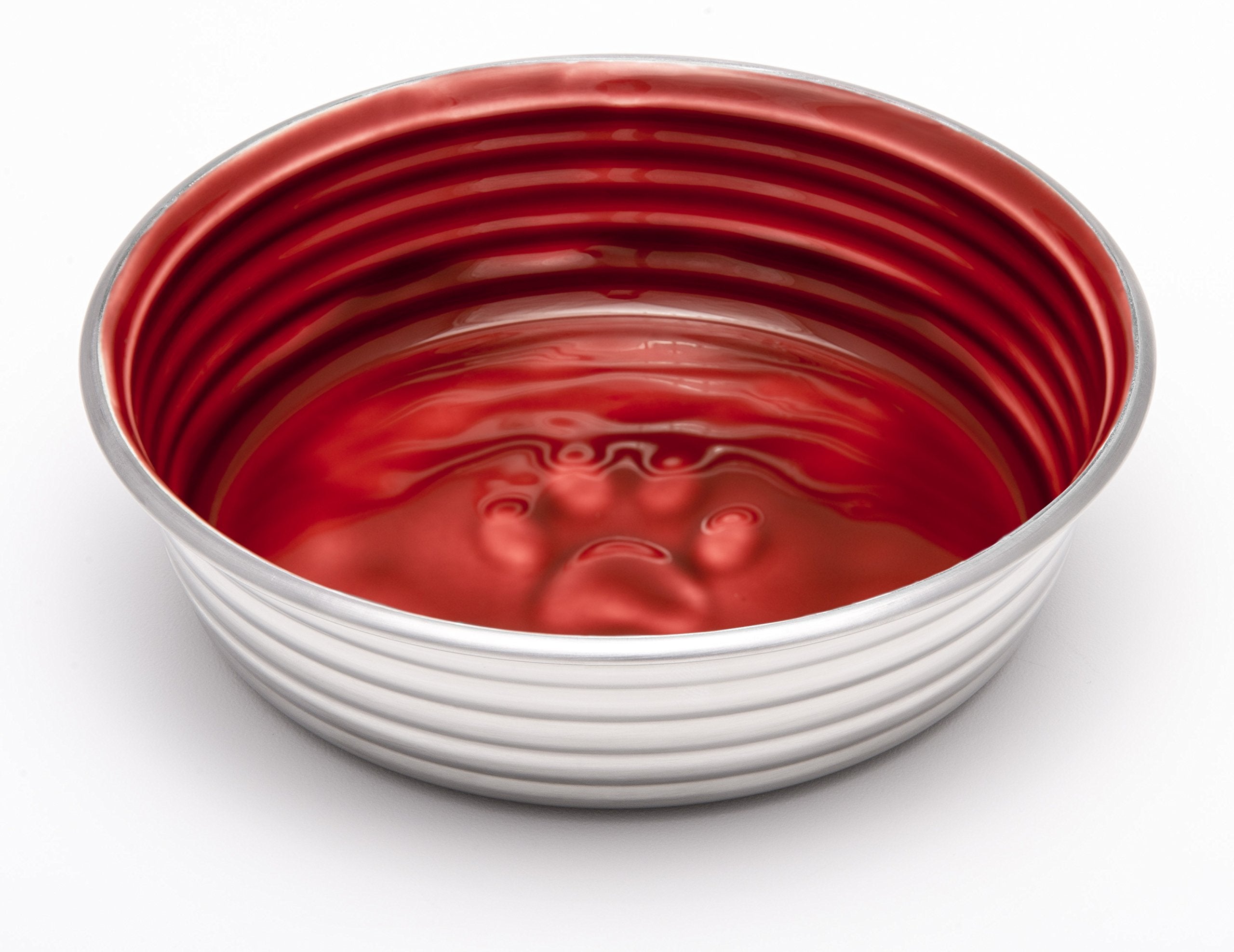 Loving Pets Le Bol dog bowl with enamel ceramic interior and no-skid base for mess-free meals.