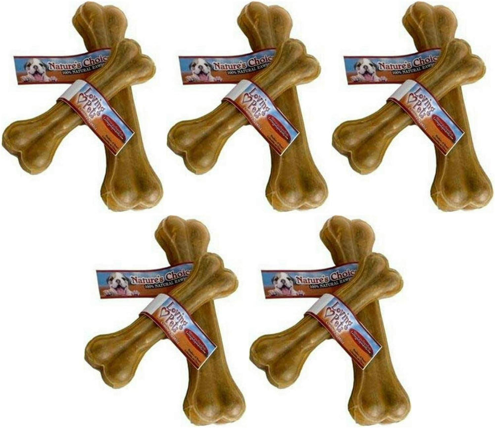 Loving Pets Nature's Choice rawhide pressed bone 12in dog chewing image — promotes long-lasting engagement