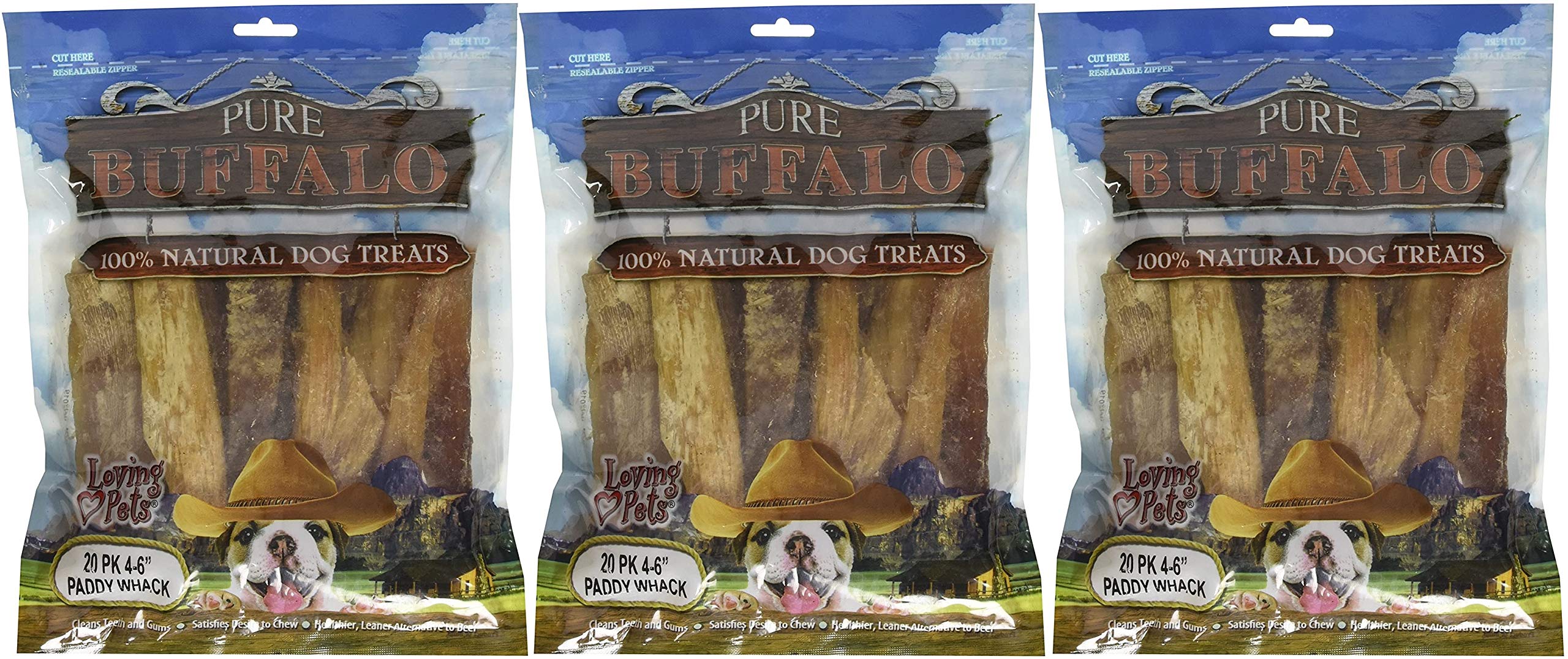 Loving Pets Pure Buffalo Backstrap Tendons 4-6 inch pack for dogs, supports dental health and chew enjoyment.