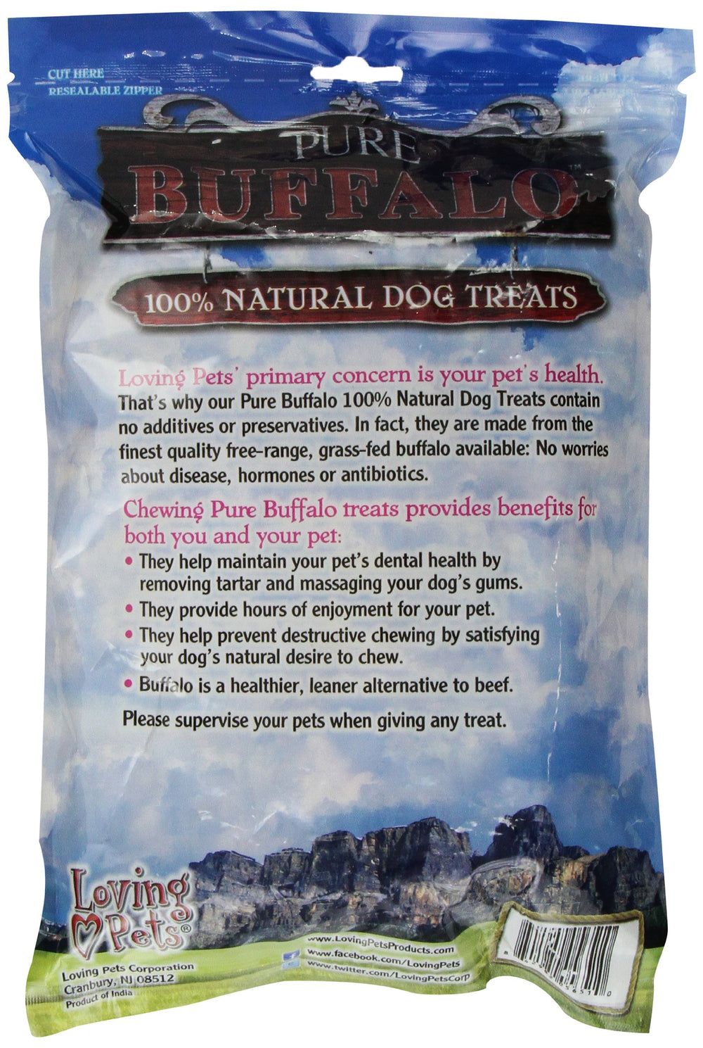 Loving Pets Pure Buffalo Meaty Femur Bone angled view highlighting sturdy natural chew and use for longer play