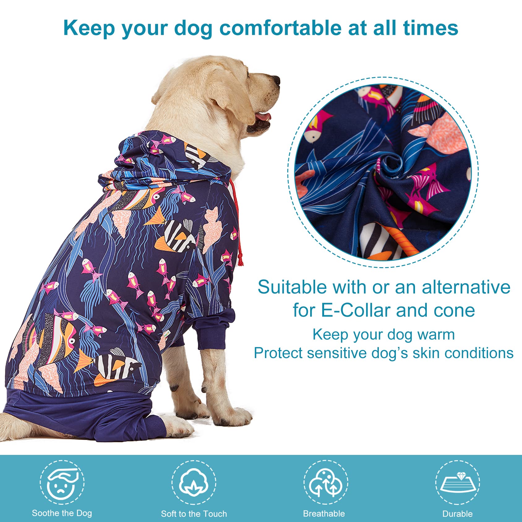 LovinPet anxiety-relief dog onesie hoodie provides calming comfort during busy days.