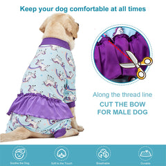 LovinPet unicorn rainbow print on dog onesie adds playful style