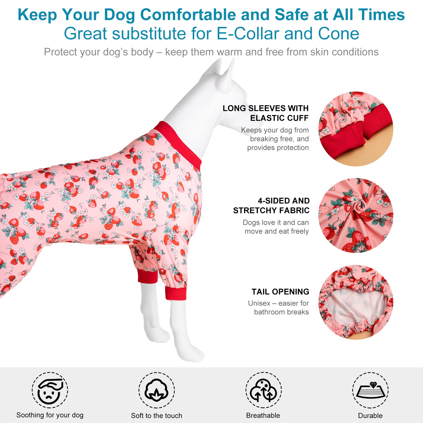 LovinPet Big Dog Pajamas Pitbull button-front detail front view suggests easy wear.