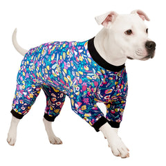 LovinPet big dog pajamas in Hawaiian flowers print provide cozy warmth for daily wear.