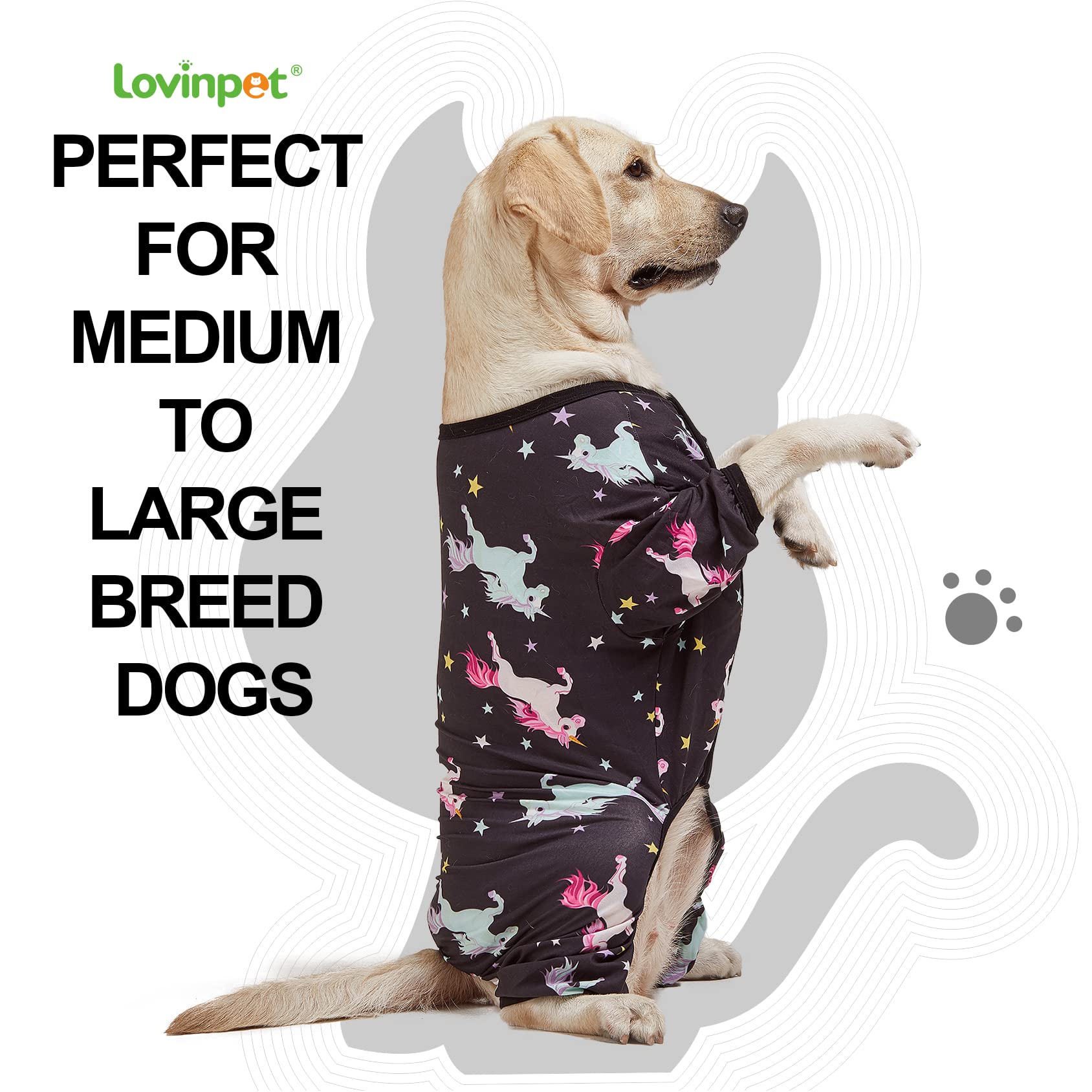 LovinPet big dogs onesies in recovery mode shielding wounds and reducing licking