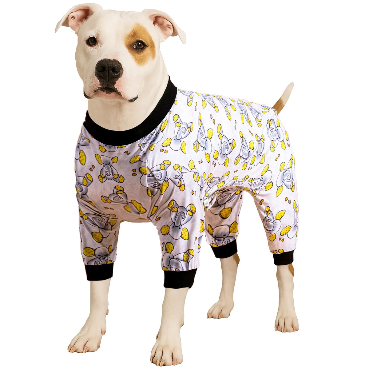 LovinPet big dogs pajamas Sleepytime Elephants front view for full-coverage warmth