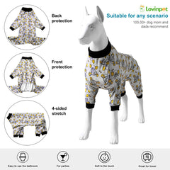 LovinPet big dogs pajamas Sleepytime Elephants side-profile shows comfortable fit