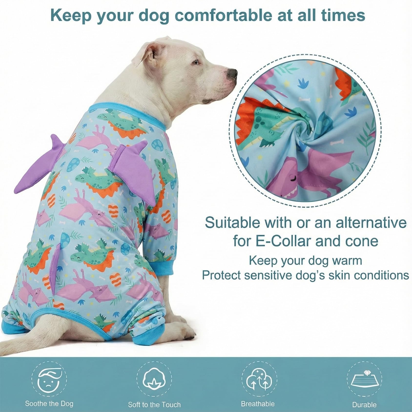 LovinPet blue-purple pajamas add cheerful style for lounge time and cuddles.