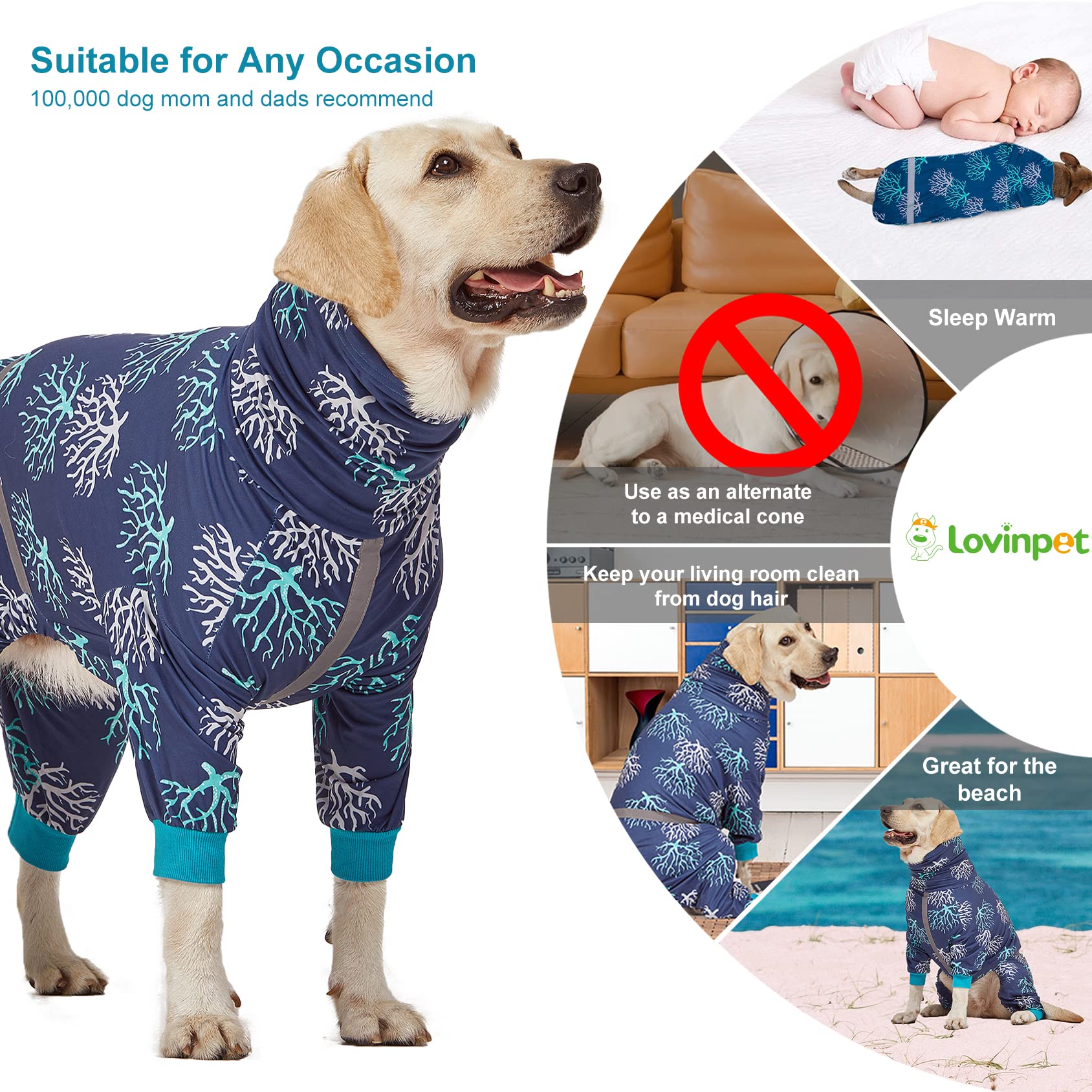 LovinPet boxer-dogs-onesie-coral-tree-print adds stylish comfort for daily wear.