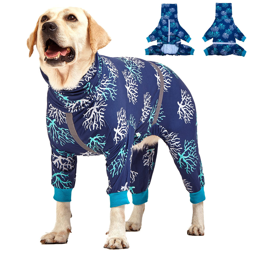 LovinPet boxer dogs onesie front view provides a comfortable recovery fit for dogs.