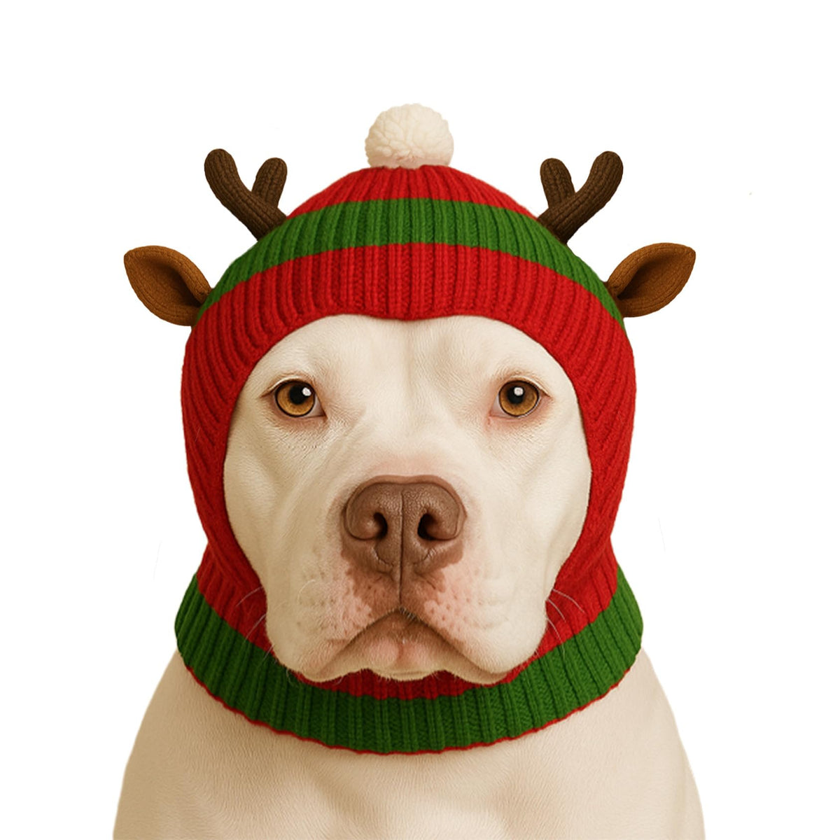 LovinPet Christmas dog hat snood front view for festive warmth