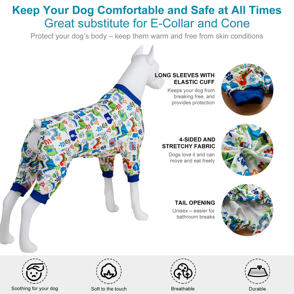 LovinPet blue-grey 3XL back view shows easy wear and stretch.