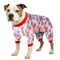LovinPet scarlet ice crystals print dog clothes offer cozy warmth for everyday adventures.