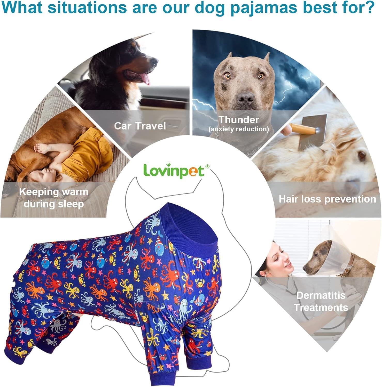 LovinPet Dog Jammies marine animals print adds playful style