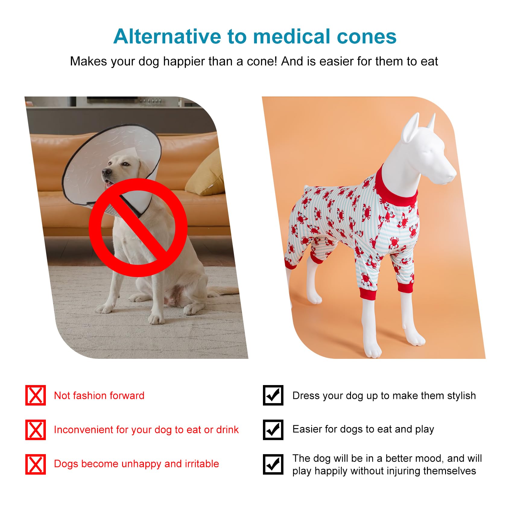 LovinPet dog pajamas 3xl-fit model demonstrates roomy size for large dogs and easy dressing.