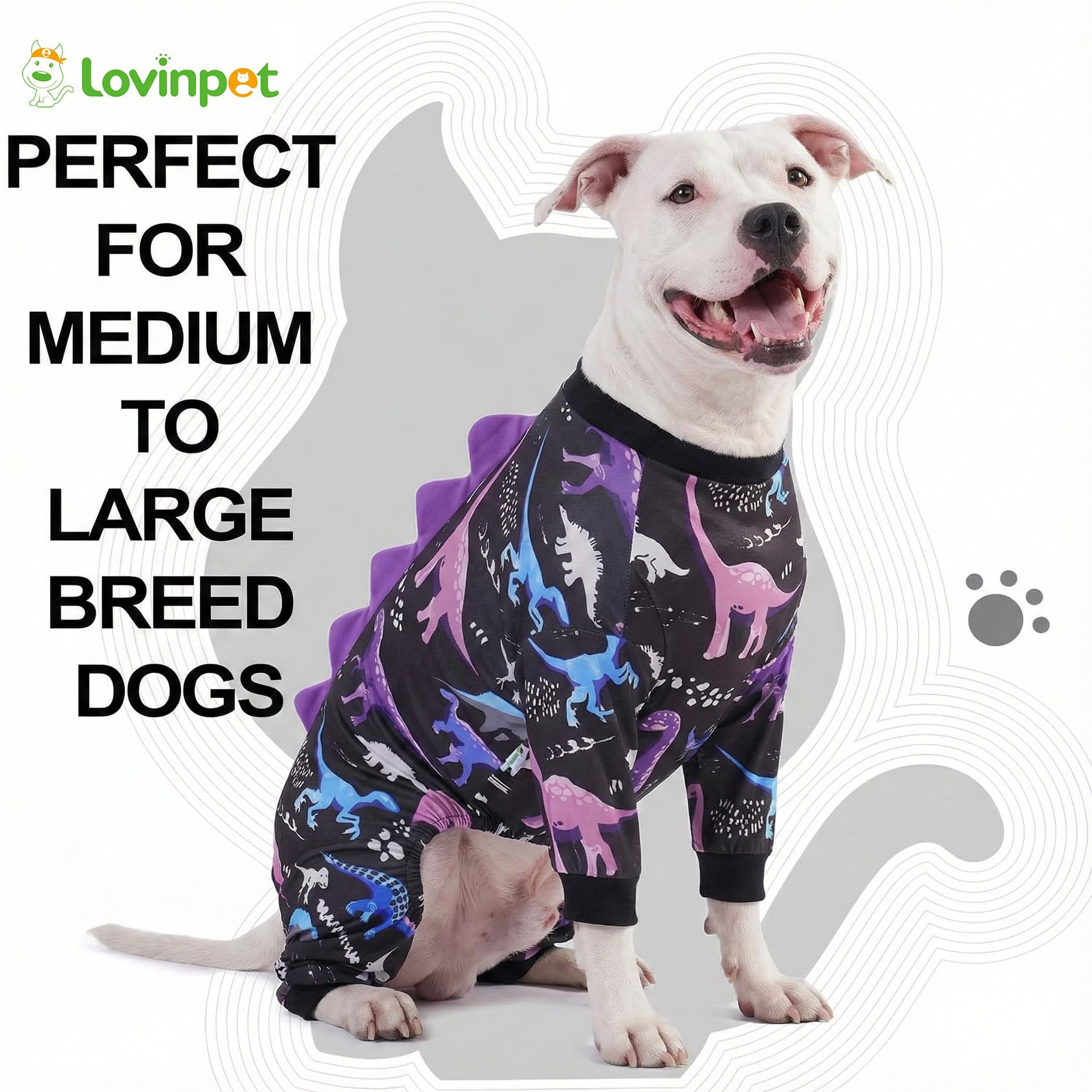 LovinPet dog pajamas belly chest coverage design keeps dog comfortable and covered