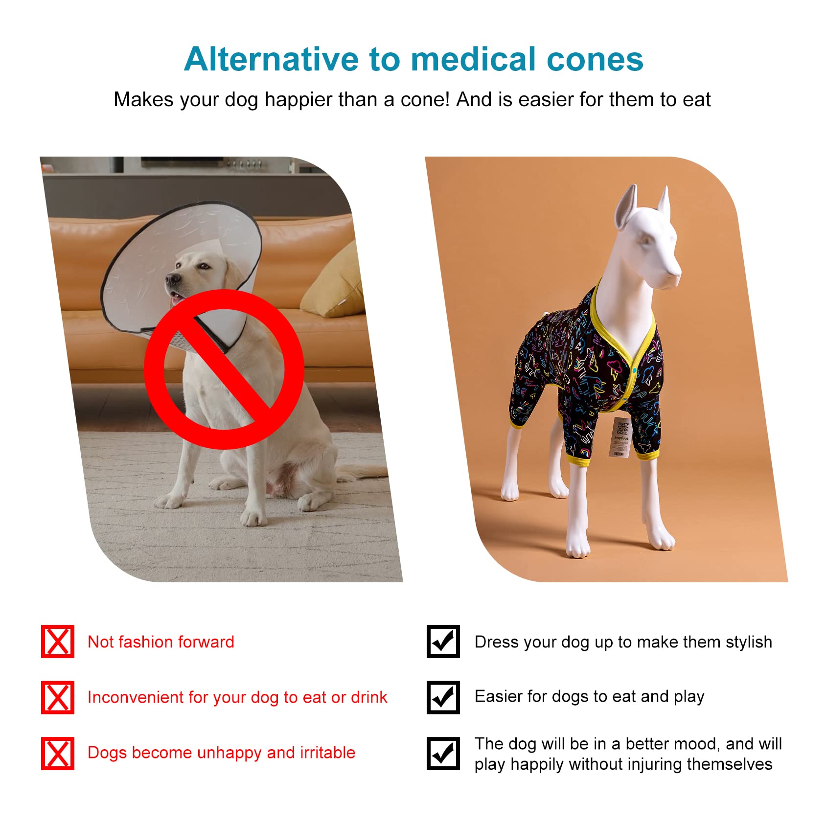LovinPet knee-area coverage provides secure fit for dogs with knee concerns