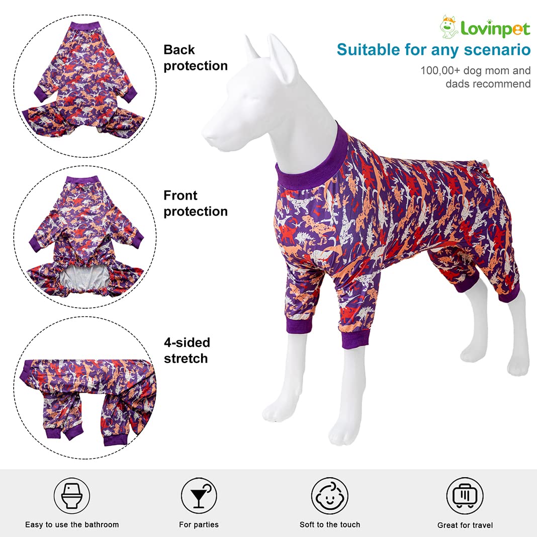 LovinPet dog pajamas closeup of lightweight stretchy fabric for breathable comfort during walks.