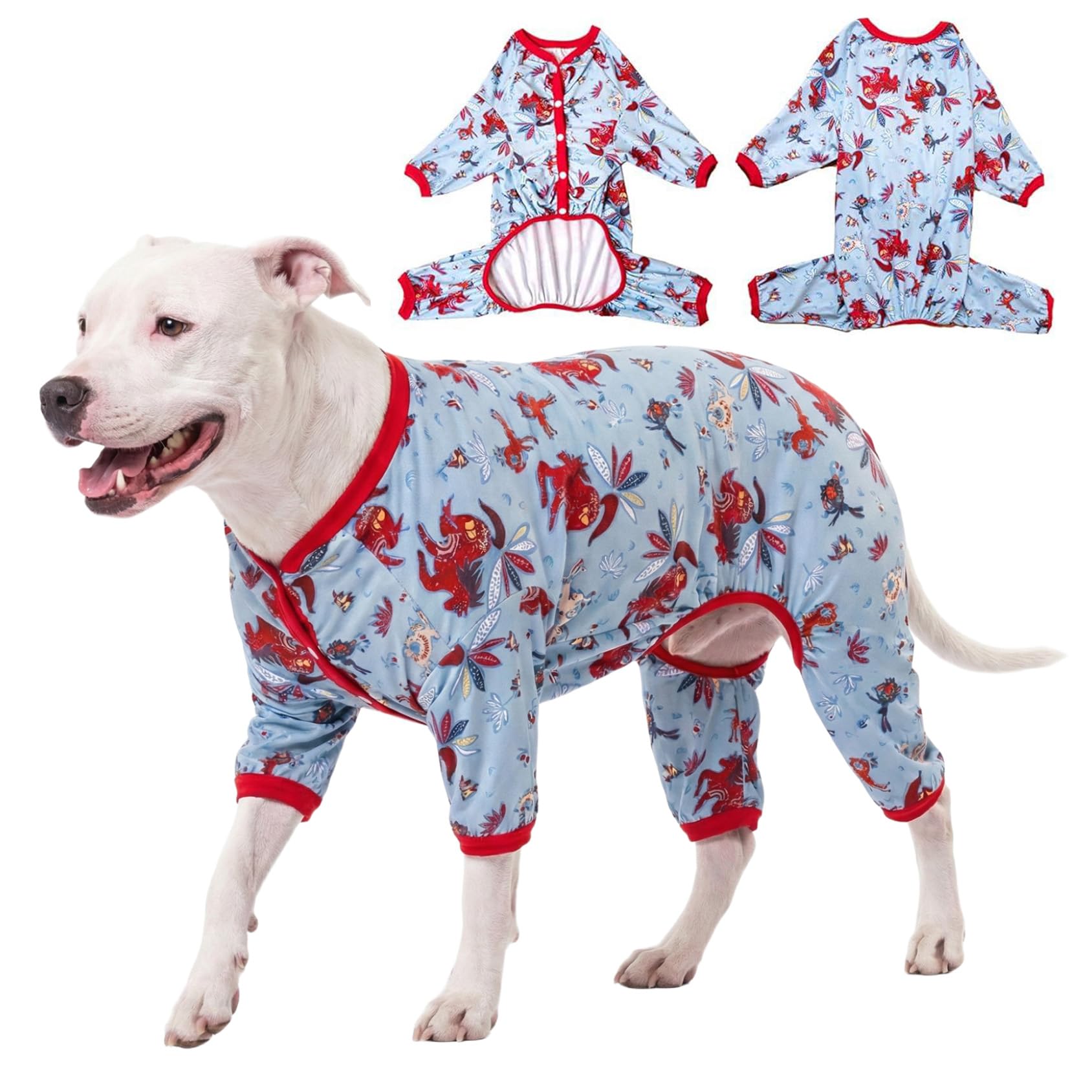 LovinPet dog pajamas rabbit-wild-horse print for cozy all-season wear.