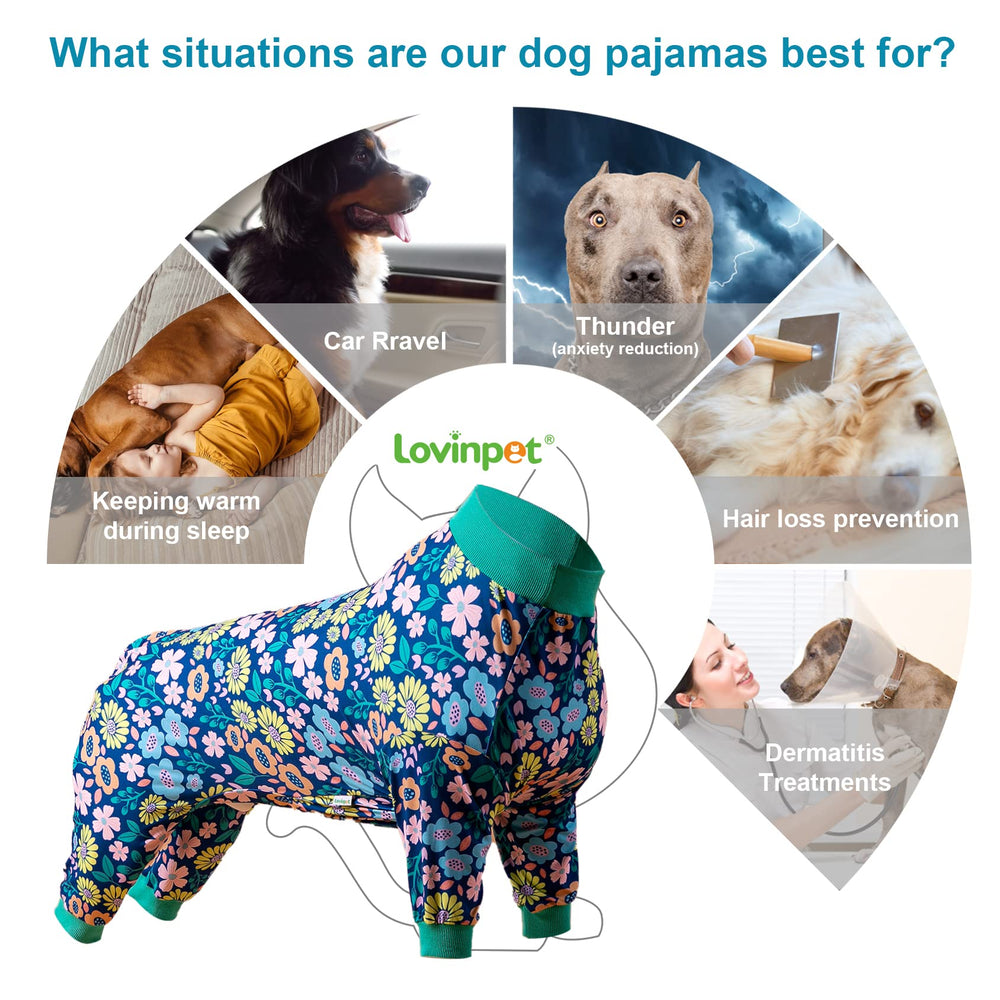 LovinPet dog-pajamas soft-material-65cotton-35poly offers breathable all-day comfort.