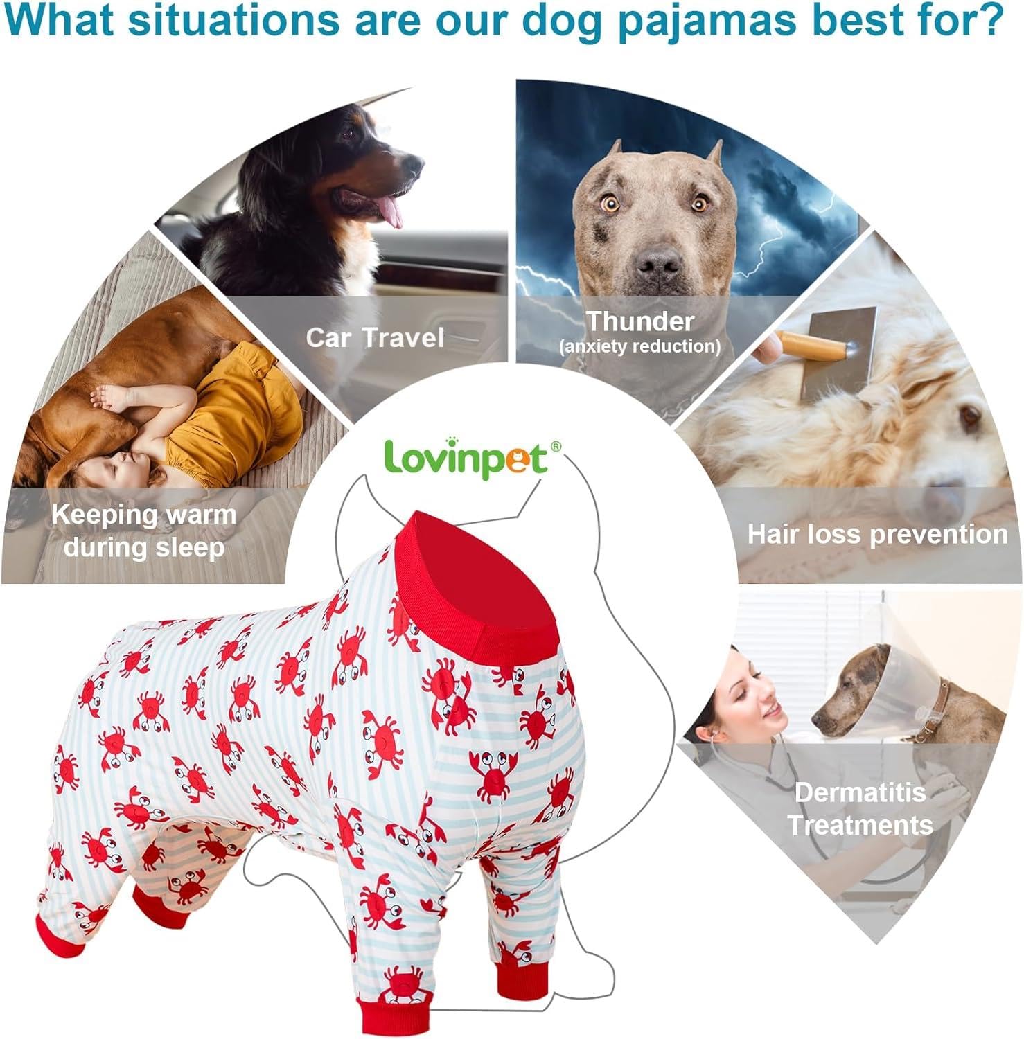 LovinPet dog pajamas whale print side view demonstrates cozy, machine-washable comfort.