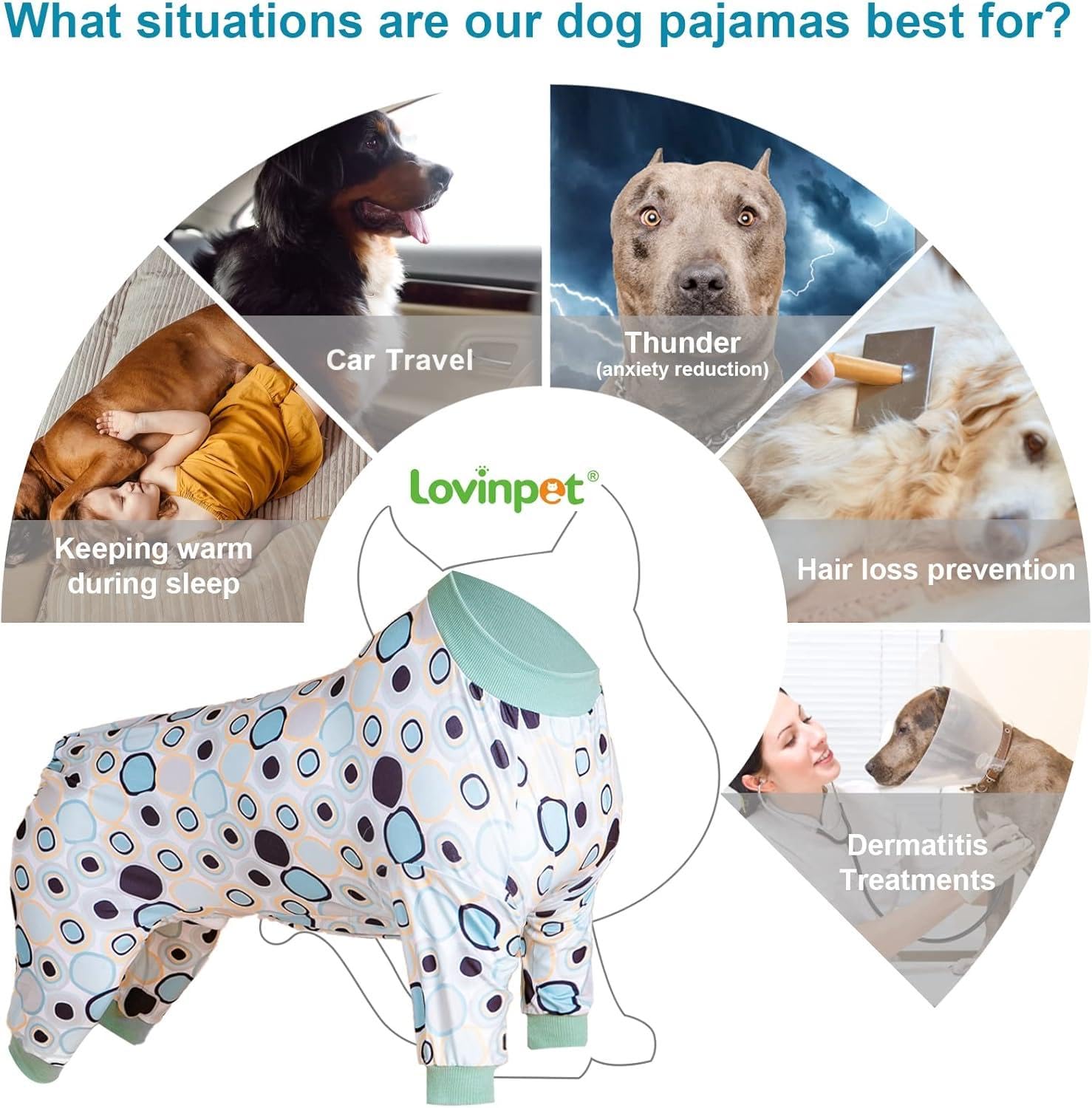 LovinPet all-season lightweight dog PJs for year-round wear