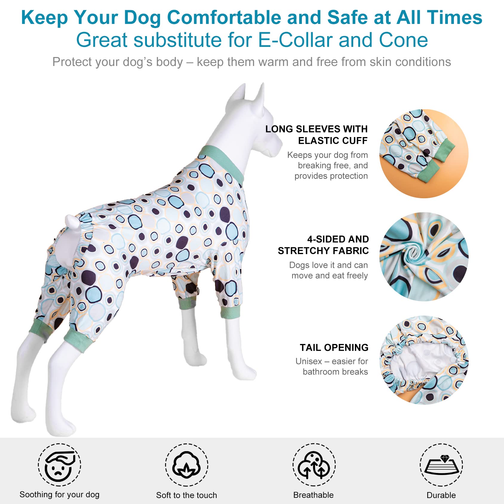 LovinPet crew-neck design dog PJs with bullseye print for style