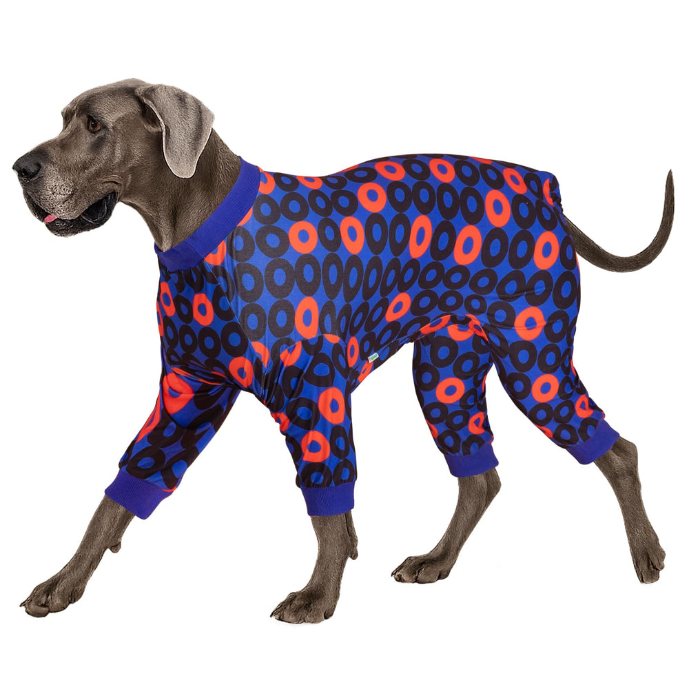LovinPet extra large dog pjs front view with ring print for style and comfort