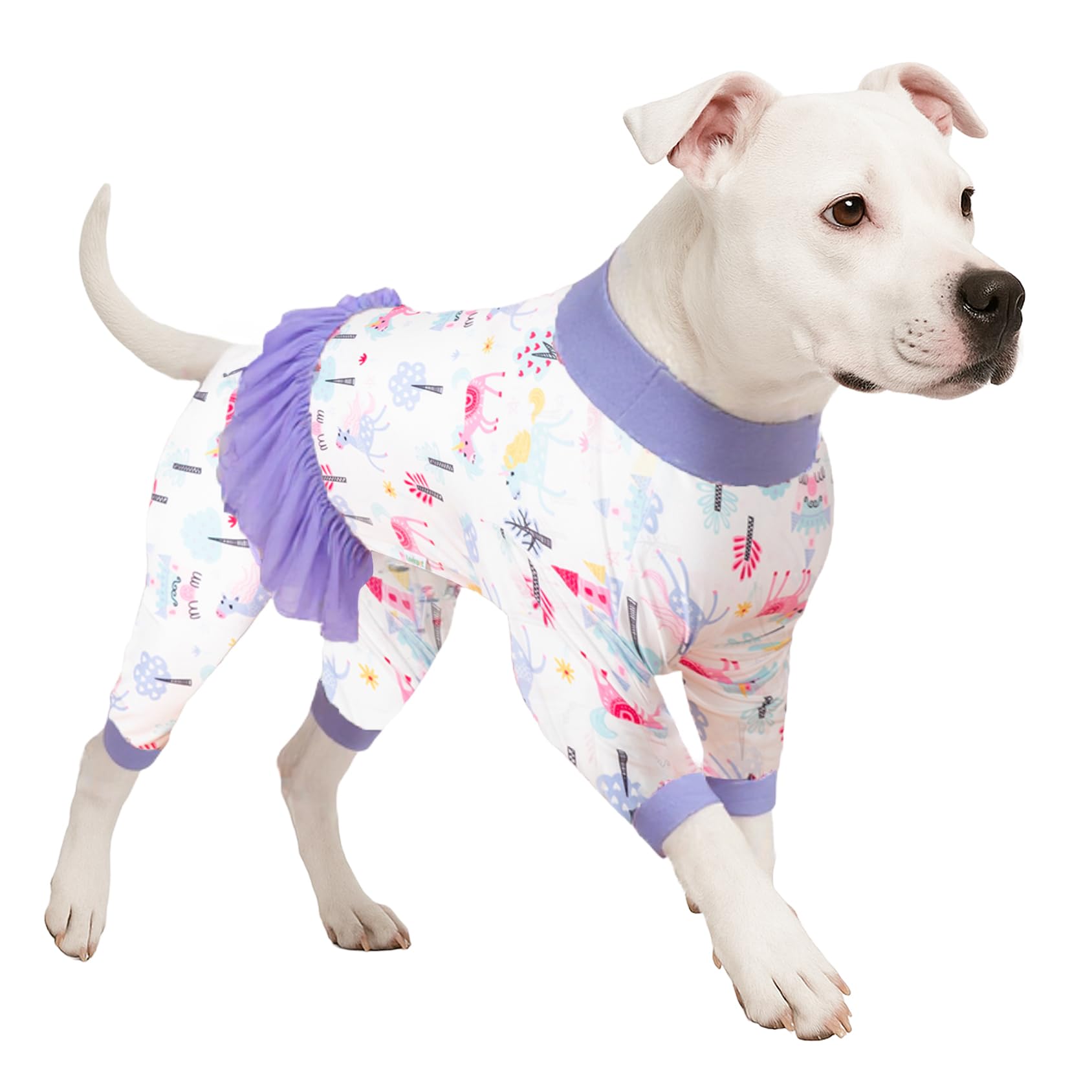 LovinPet dog PJS medium with high collar and UV protection for outdoor wear.