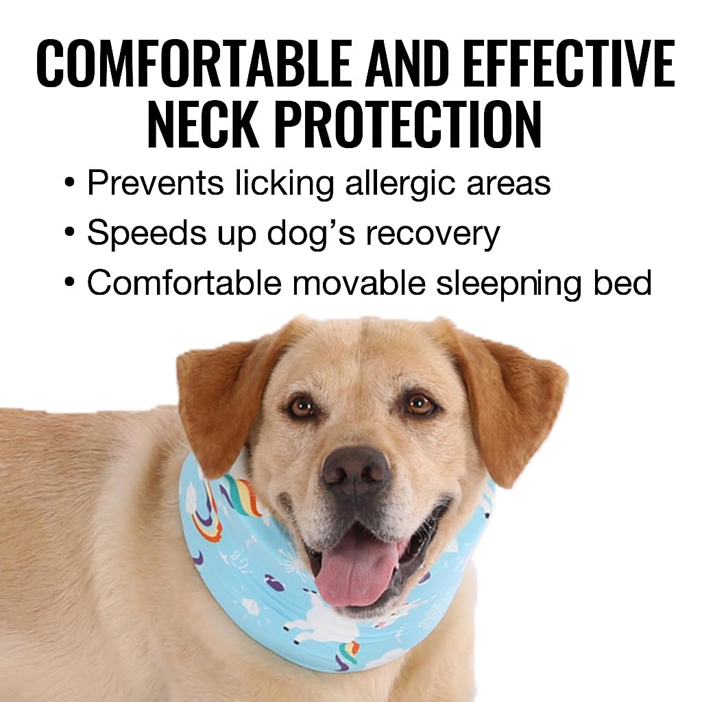 LovinPet recovery collar blue, soft neck cushion detail for comfort.
