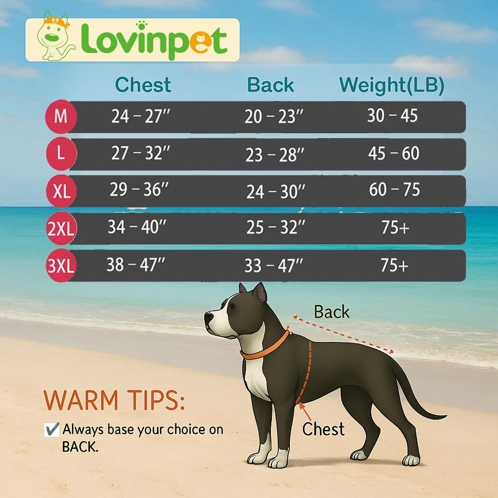 LovinPet dog recovery suit abdomen cut and open end provides easy toilet access