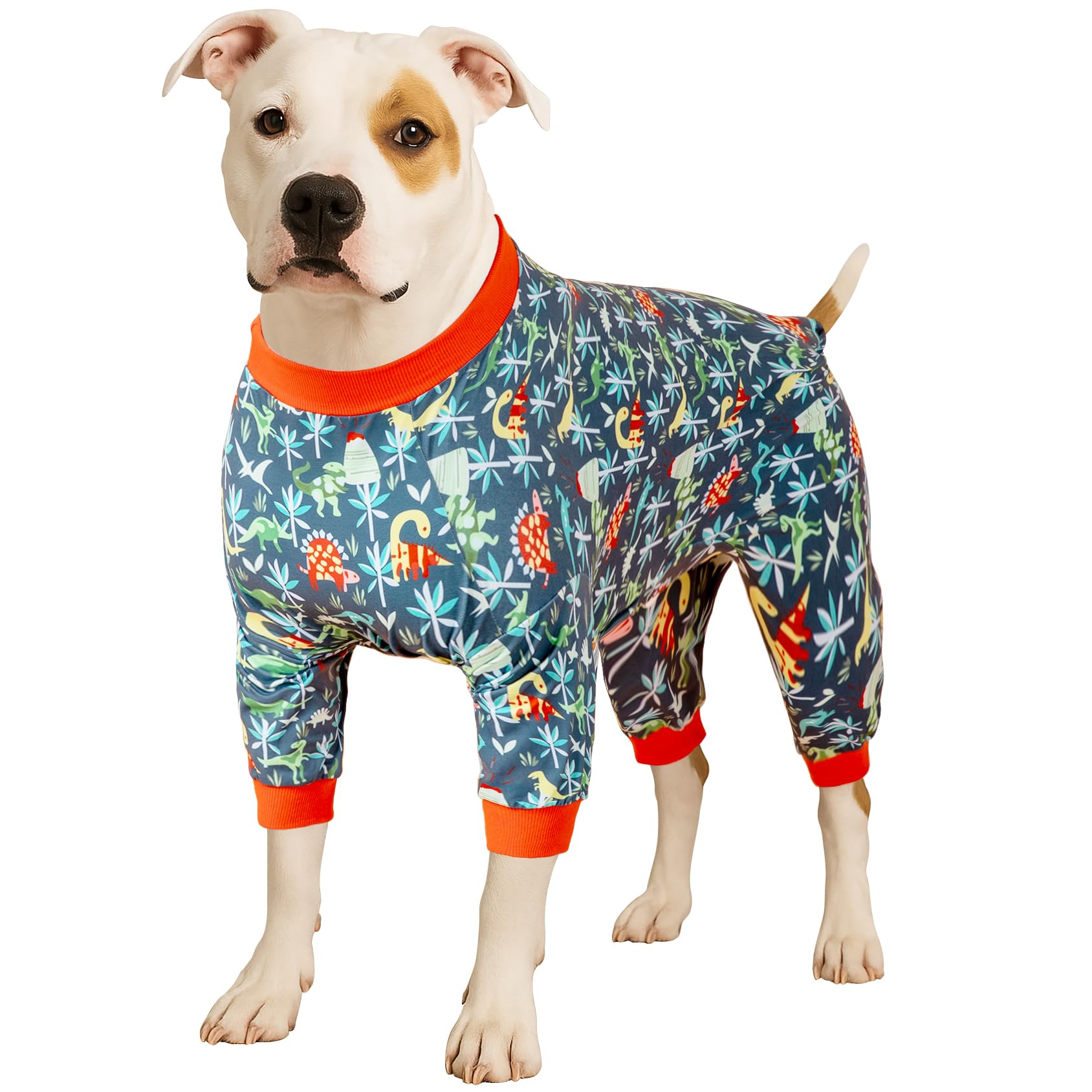 LovinPet dog sweatshirt large dinosaur dark green — comfortable fit for big dogs on daily walks.