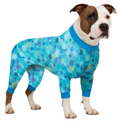 LovinPet dog sweatshirt Sea Plants Turquoise print front view offers cozy comfort for large breeds.