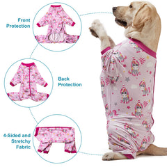 LovinPet unicorn-rose-pink-print soft knit aids anxiety relief during travel or vet visits.