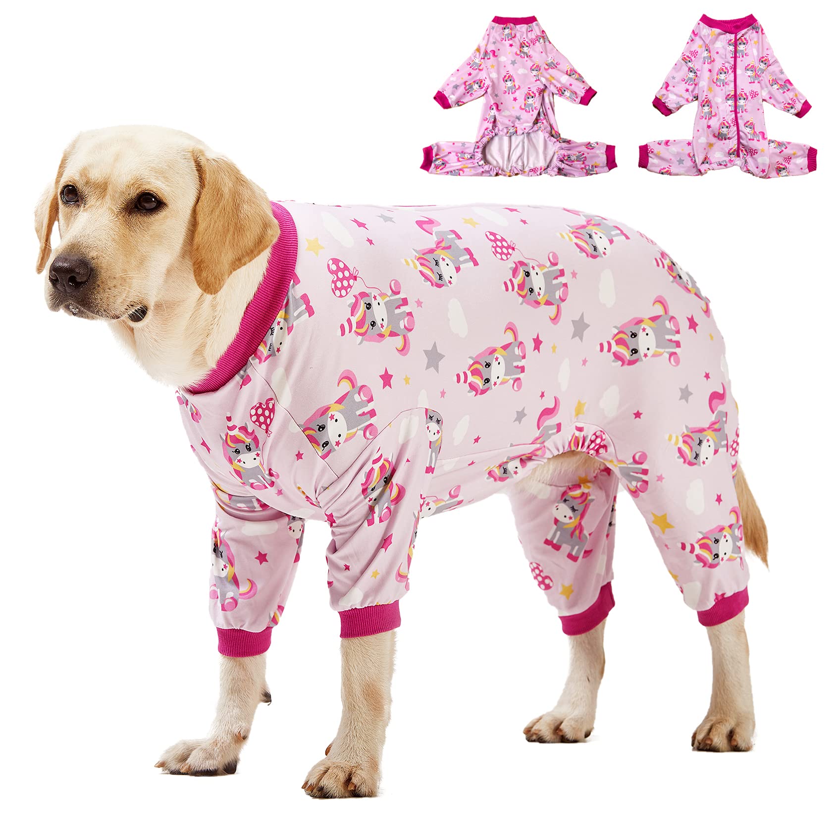 LovinPet unicorn-rose-pink-print front view for all-day comfort in lightweight stretch knit.