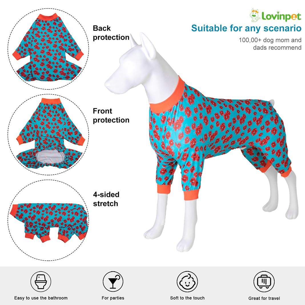 LovinPet floral-print fabric detail; mint and dark coral design for stylish pups.