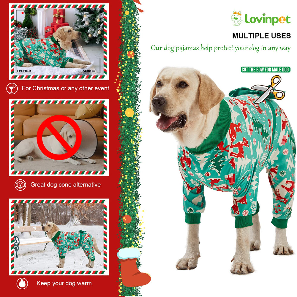 LovinPet full-coverage-design-dog-pajamas help maintain warmth.