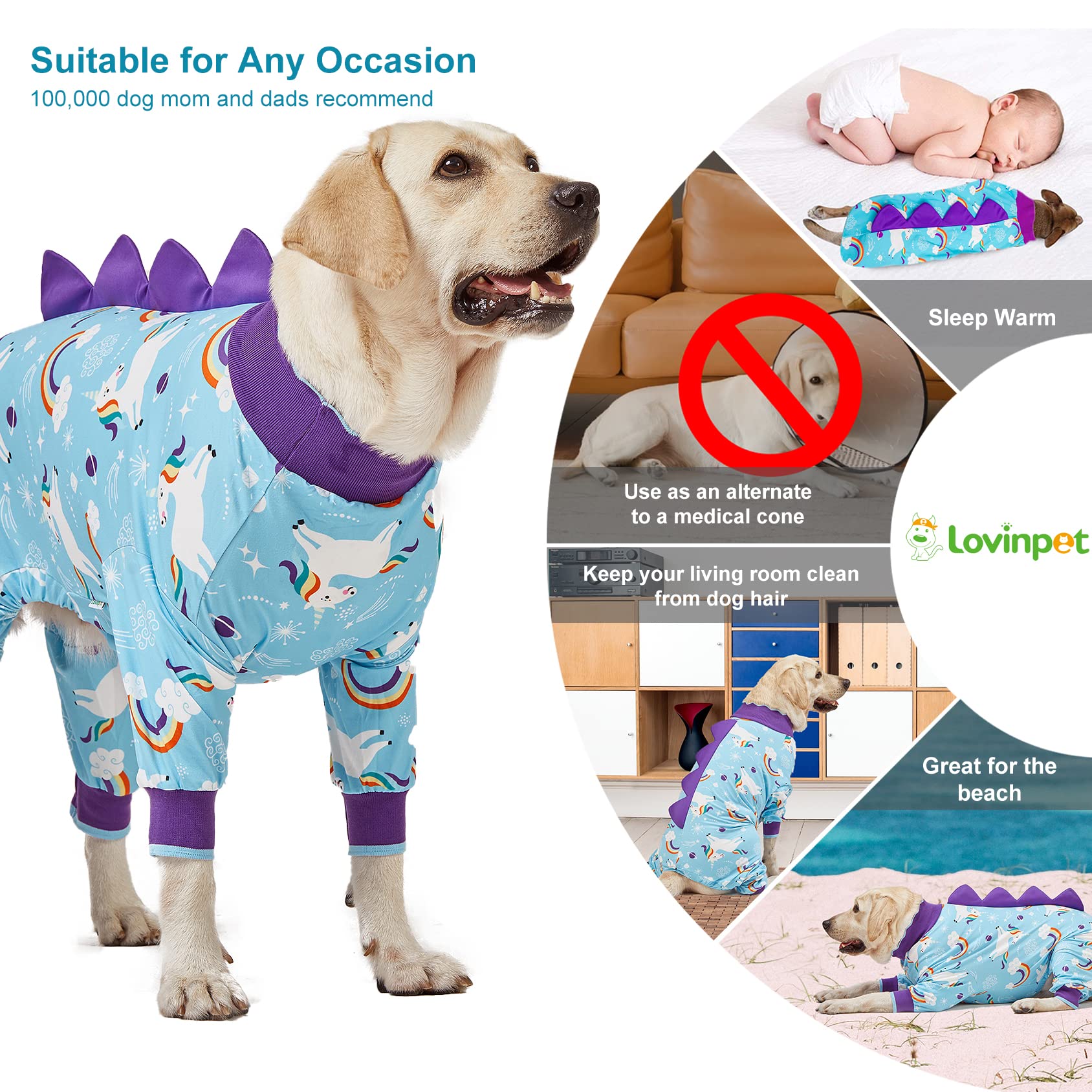 LovinPet giant dog pajamas lightweight breathable fabric for warm-weather wear
